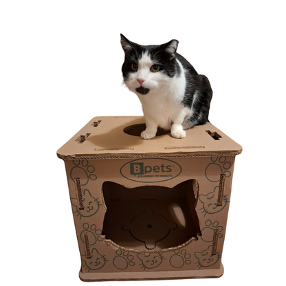 Cat House  3-in-1  – Hide, Scratch & Lounge