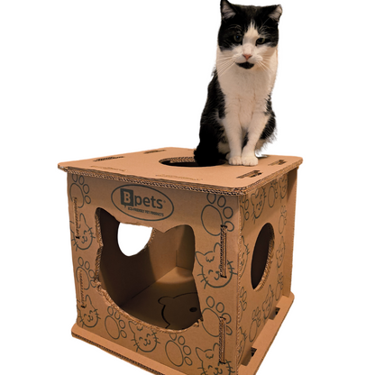 Cat House  3-in-1  – Hide, Scratch & Lounge