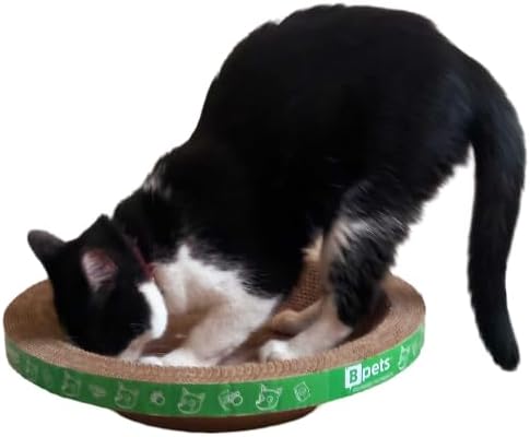 PetPro B Kitty Round Scratcher - Fun and Durable Cat Scratching Pad for Happy, Healthy Cats