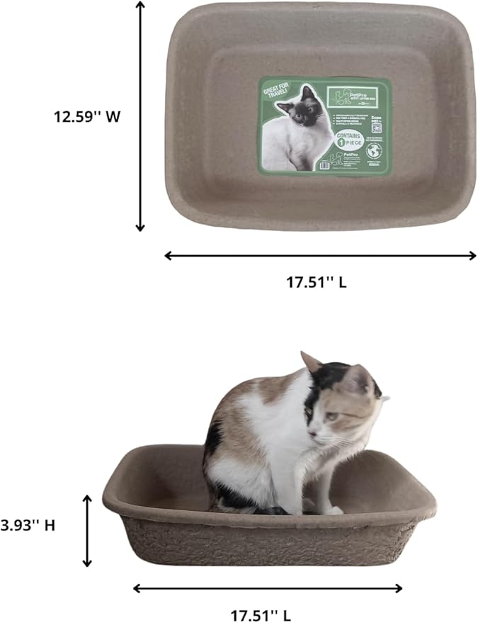 PetPro B-Neat Cardboard Kitty Litter Box - Innovative Cat Litter Solution