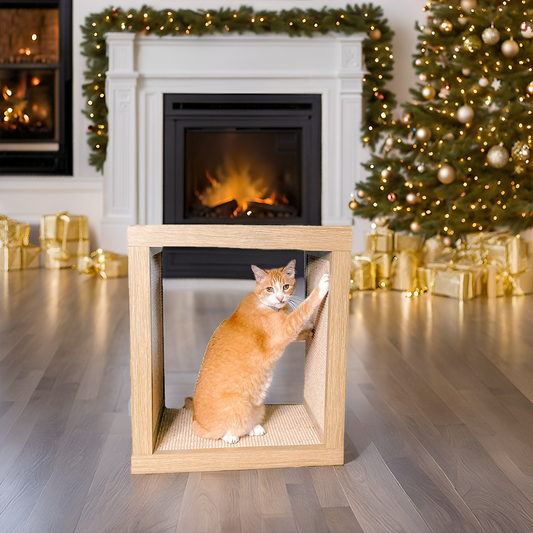 Bailey Cat Scratcher End Table in Driftwood