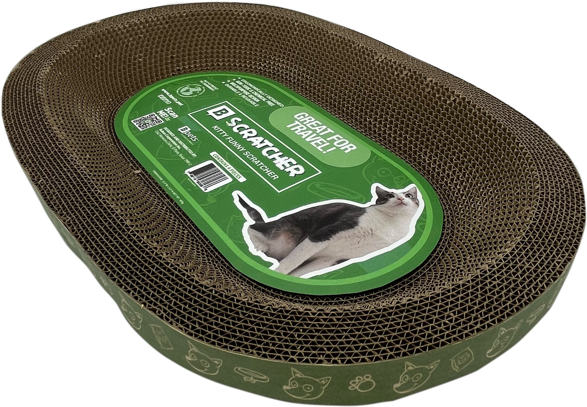 B Scratcher - Kitty Funny Oval Scratcher-Pet's Choice Supply