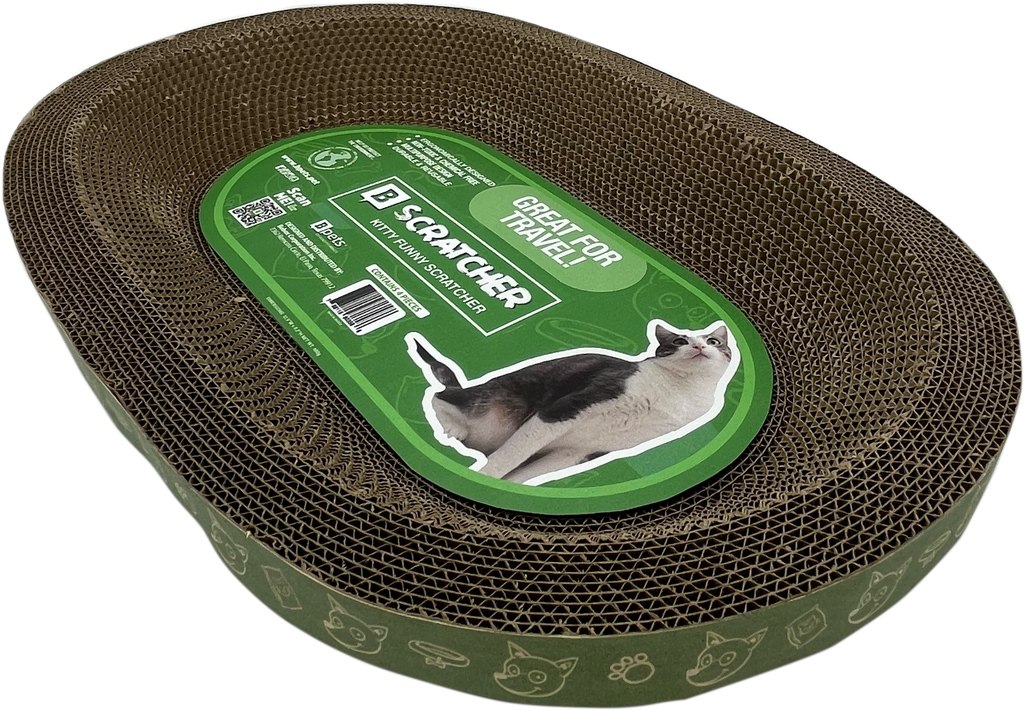 B Scratcher - Kitty Funny Oval Scratcher-Pet's Choice Supply