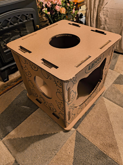 Cat House  3-in-1  – Hide, Scratch & Lounge