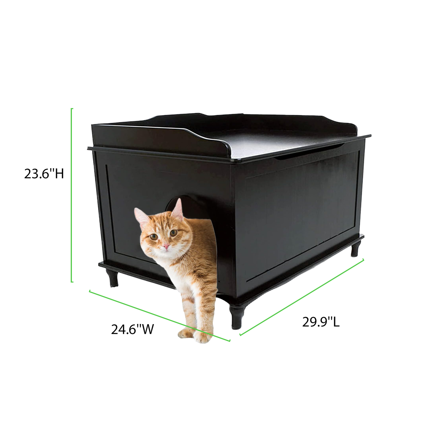 Jumbo Designer Catbox Litter Box Enclosure in Black