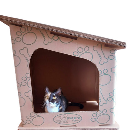 PetPro Modern Corrugated Cardboard Cat House, Sleek Cat Litter Box, Designer Cat Shelter, Eco-Friendly Cat Furniture, Minimalist Cat Condo, Indoor Cat Bed, Easy Assembly Cat Hideaway