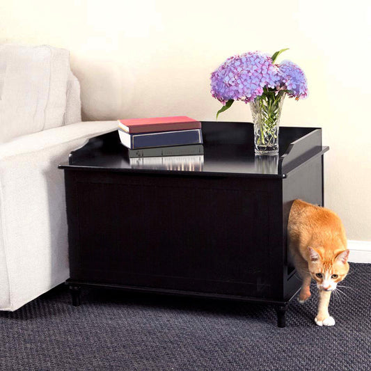 The Designer Catbox Litter Box Enclosure in Black-Open Box Item