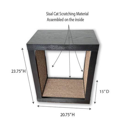 cat scratcher end table with sisal panels dimensions in upright position