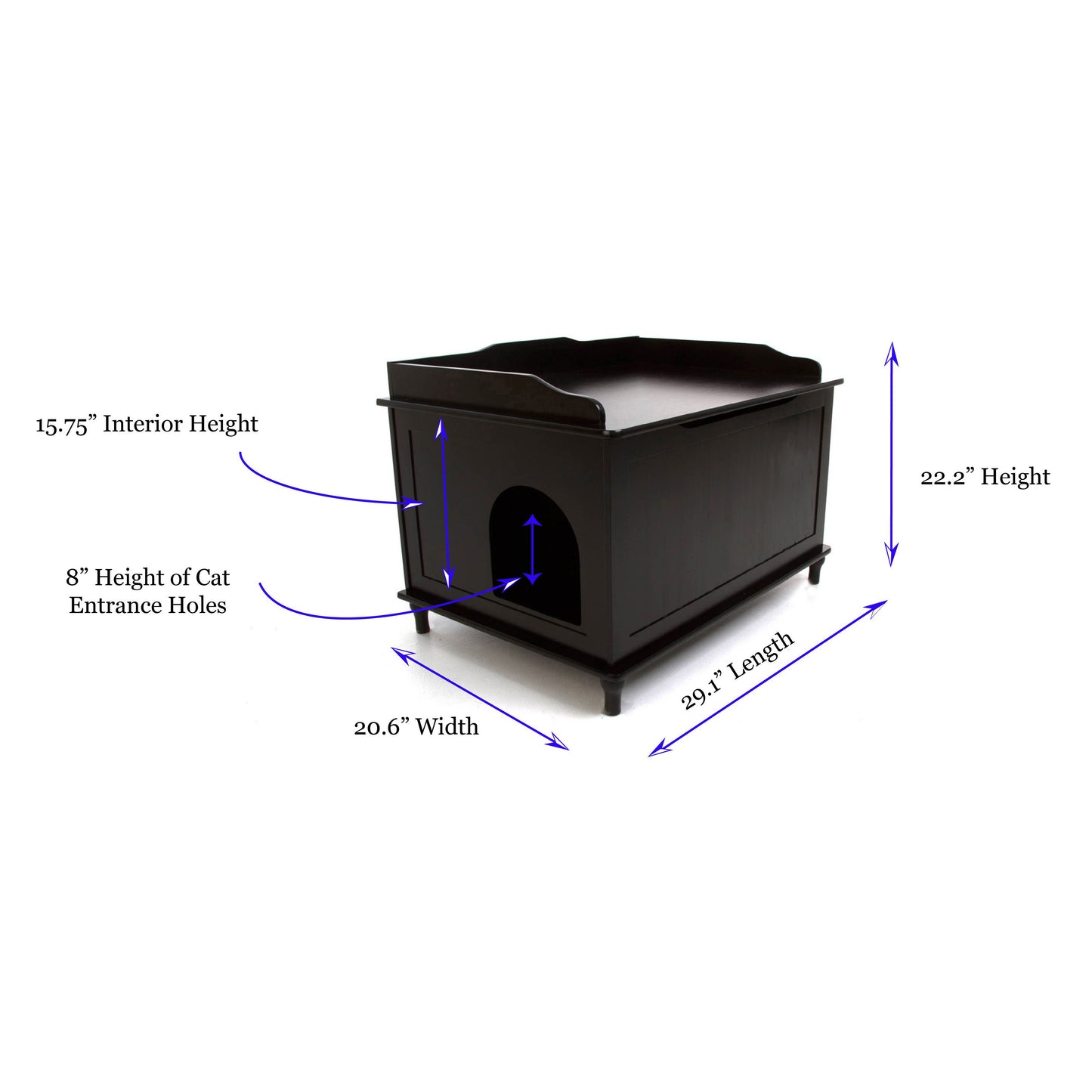 The Designer Catbox Litter Box Enclosure in Black