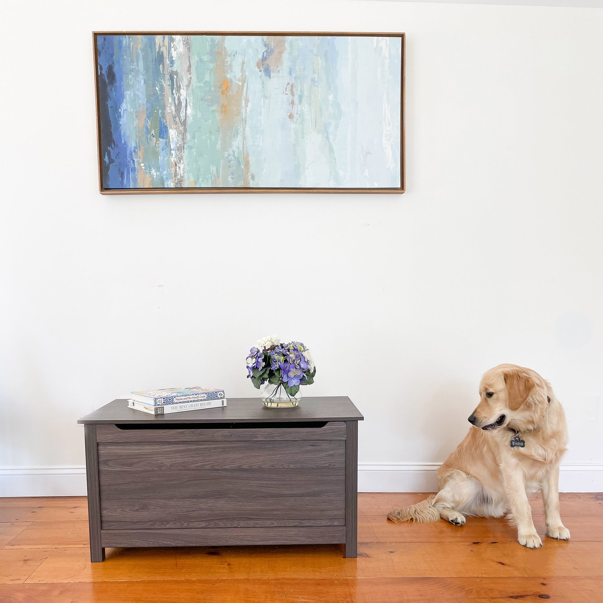 dog proof hidden litter box furniture in oak